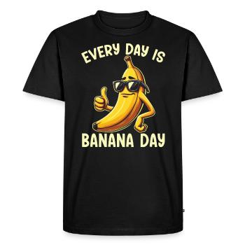 Banana Lover Banana Eater Food Tropical Fruit - Men's Premium Organic T-Shirt - black - Front - Nico (187cm)