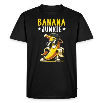 Banana Lover Banana Eater Food Tropical Fruit - Men's Premium Organic T-Shirt - black - Front - Nico (187cm)