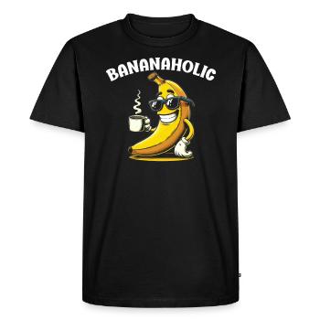 Banana Lover Banana Eater Food Tropical Fruit - Men's Premium Organic T-Shirt - black - Front - Nico (187cm)