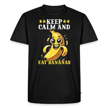 Banana Lover Banana Eater Food Tropical Fruit - Men's Premium Organic T-Shirt - black - Front - Nico (187cm)