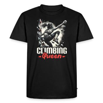 Bouldering Girl Boulderer Mur d’escalade - T-shirt Premium bio Homme - noir - Devant - Nico (187cm)