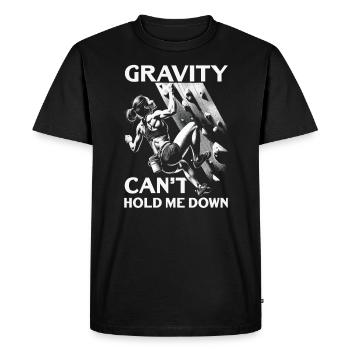 Bouldering Girl Boulderer Rock Climbing Wall - Men's Premium Organic T-Shirt - black - Front - Nico (187cm)