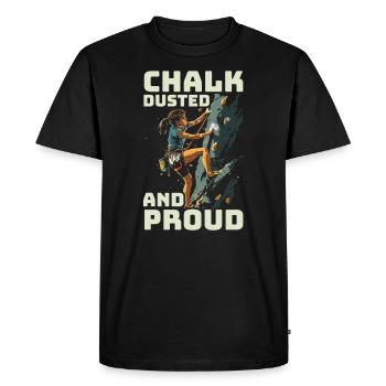 Bouldering Girl Boulderer Rock Climbing Wall - Men's Premium Organic T-Shirt - black - Front - Nico (187cm)