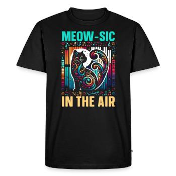 Music Cat Musical Instrument Kitty Pet Musician - Men's Premium Organic T-Shirt - black - Front - Nico (187cm)