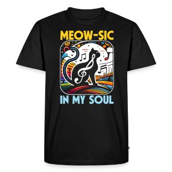 Music Cat Musical Instrument Kitty Pet Musician - Men's Premium Organic T-Shirt - black - Front - Nico (187cm)