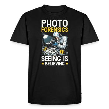 Forensic Photographer Crime Scene Investigation - Men's Premium Organic T-Shirt - black - Front - Nico (187cm)