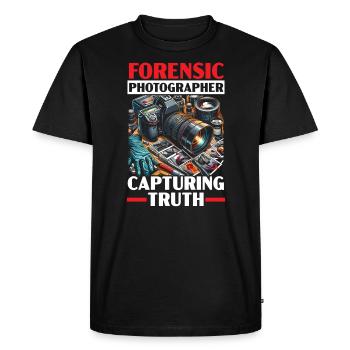 Forensic Photographer Crime Scene Investigation - Men's Premium Organic T-Shirt - black - Front - Nico (187cm)