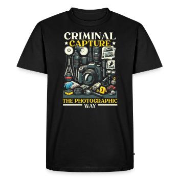 Forensic Photographer Crime Scene Investigation - Men's Premium Organic T-Shirt - black - Front - Nico (187cm)