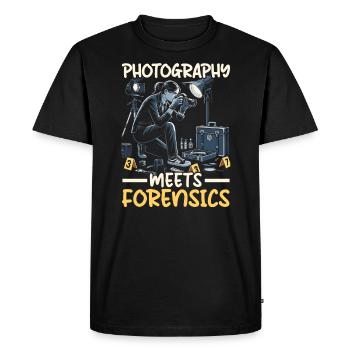 Forensic Photographer Crime Scene Investigation - Men's Premium Organic T-Shirt - black - Front - Nico (187cm)