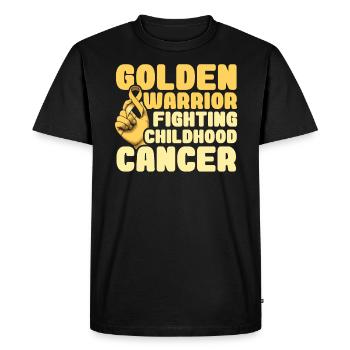 Sensibilisation au cancer chez l’enfant Chimiothérapie Combattre le cancer - T-shirt Premium bio Homme - noir - Devant - Nico (187cm)