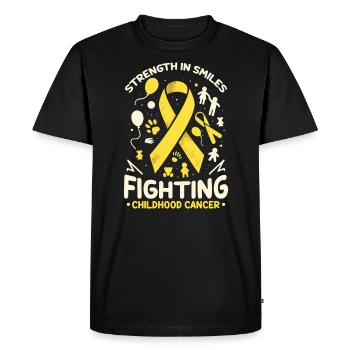 Sensibilisation au cancer de l’enfant Chimio Combattre le cancer - T-shirt Premium bio Homme - noir - Devant - Nico (187cm)