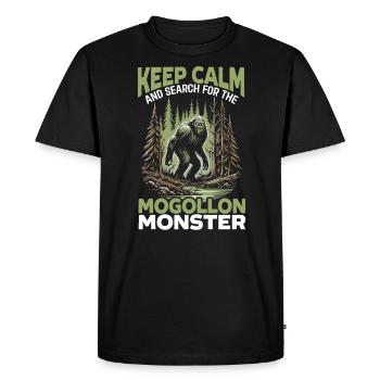 Monstre Mogollon Cryptide mythique de cryptozoologie - T-shirt Premium bio Homme - noir - Devant - Nico (187cm)