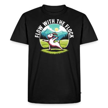 Funny Goat Yoga Meditation Yoga Instructor Namaste - Men's Premium Organic T-Shirt - black - Front - Nico (187cm)