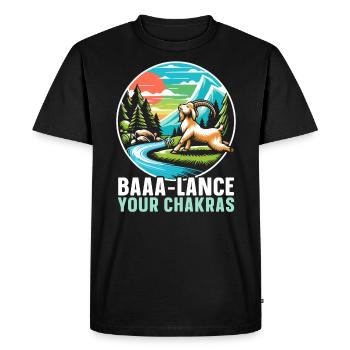 Funny Goat Yoga Meditation Yoga Instructor Namaste - Men's Premium Organic T-Shirt - black - Front - Nico (187cm)