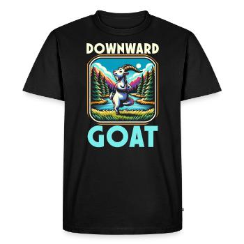 Funny Goat Yoga Meditation Yoga Instructor Namaste - Men's Premium Organic T-Shirt - black - Front - Nico (187cm)