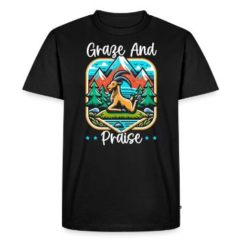 Funny Goat Yoga Meditation Yoga Instructor Namaste - Men's Premium Organic T-Shirt - black - Front - Nico (187cm)