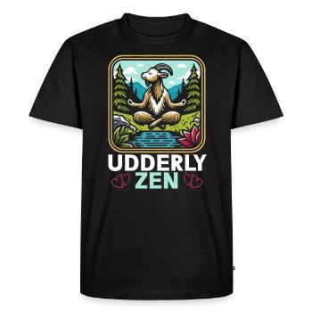 Funny Goat Yoga Meditation Yoga Instructor Namaste - Men's Premium Organic T-Shirt - black - Front - Nico (187cm)
