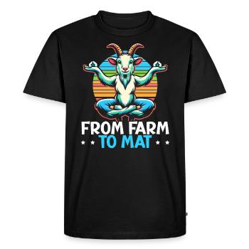 Funny Goat Yoga Meditation Yoga Instructor Namaste - Men's Premium Organic T-Shirt - black - Front - Nico (187cm)