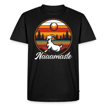 Funny Goat Yoga Meditation Yoga Instructor Namaste - Men's Premium Organic T-Shirt - black - Front - Nico (187cm)