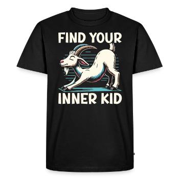Funny Goat Yoga Meditation Yoga Instructor Namaste - Men's Premium Organic T-Shirt - black - Front - Nico (187cm)