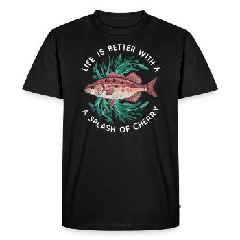 Cerise, Barbe, Poisson, Aquarium, Eau douce, Aquariophilie, - T-shirt Premium bio Homme - noir - Devant - Nico (187cm)