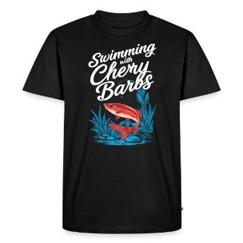 Poisson barbelé cerisier Poisson d'aquarium d'eau douce Aquariste - T-shirt Premium bio Homme - noir - Devant - Nico (187cm)