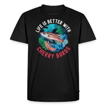 Poisson barbelé cerisier Poisson d'aquarium d'eau douce Aquariste - T-shirt Premium bio Homme - noir - Devant - Nico (187cm)
