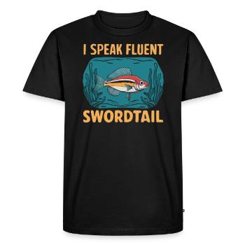 Poisson porte-épée Poisson d'aquarium d'eau douce Aquariste - T-shirt Premium bio Homme - noir - Devant - Nico (187cm)