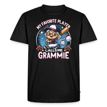 Journée des grands-parents de grand-mère de baseball - T-shirt Premium bio Homme - noir - Devant - Nico (187cm)