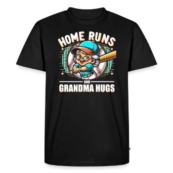 Baseball Grand-mère Grand-mère Journée des grands-parents - T-shirt Premium bio Homme - noir - Devant - Nico (187cm)
