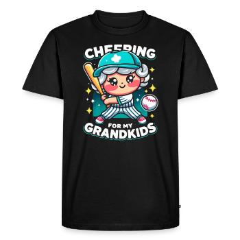 Journée des grands-parents de grand-mère de baseball - T-shirt Premium bio Homme - noir - Devant - Nico (187cm)