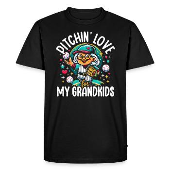 Journée des grands-parents de grand-mère de baseball - T-shirt Premium bio Homme - noir - Devant - Nico (187cm)