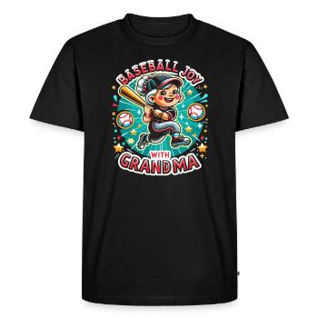 Baseball Grand-mère Grand-mère Journée des grands-parents - T-shirt Premium bio Homme - noir - Devant - Nico (187cm)