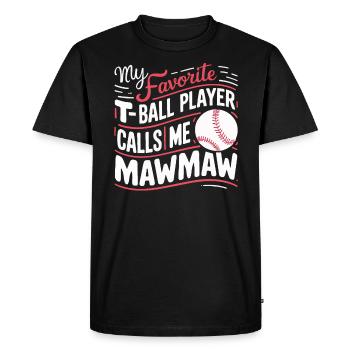 Journée des grands-parents de grand-mère de baseball - T-shirt Premium bio Homme - noir - Devant - Nico (187cm)
