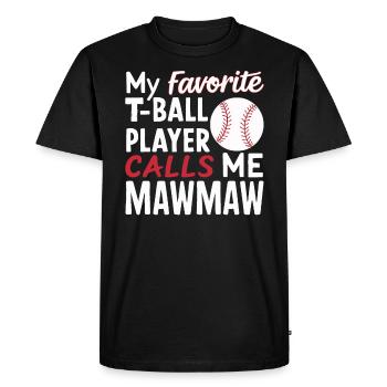 Journée des grands-parents de grand-mère de baseball - T-shirt Premium bio Homme - noir - Devant - Nico (187cm)