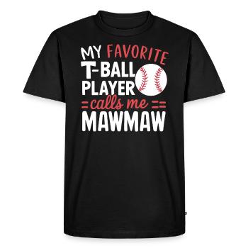 Journée des grands-parents de grand-mère de baseball - T-shirt Premium bio Homme - noir - Devant - Nico (187cm)