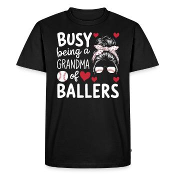 Journée des grands-parents de grand-mère de baseball - T-shirt Premium bio Homme - noir - Devant - Nico (187cm)