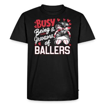 Journée des grands-parents de grand-mère de baseball - T-shirt Premium bio Homme - noir - Devant - Nico (187cm)