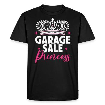 Vente de garage Dicton Shopping Friperie - T-shirt Premium bio Homme - noir - Devant - Nico (187cm)