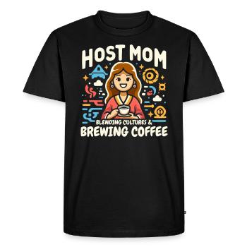 Mère d’accueil Étudiant d’échange Famille d’accueil Parent d’accueil - T-shirt Premium bio Homme - noir - Devant - Nico (187cm)