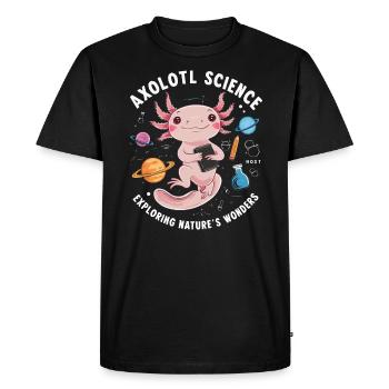 Axolotl Science Teacher Mexican Salamander - Men's Premium Organic T-Shirt - black - Front - Nico (187cm)