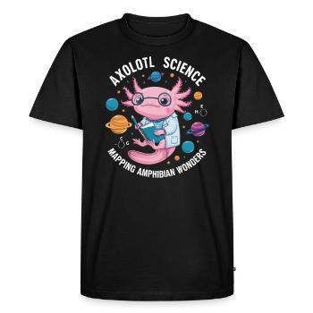 Axolotl Science Teacher Mexican Salamander - Men's Premium Organic T-Shirt - black - Front - Nico (187cm)