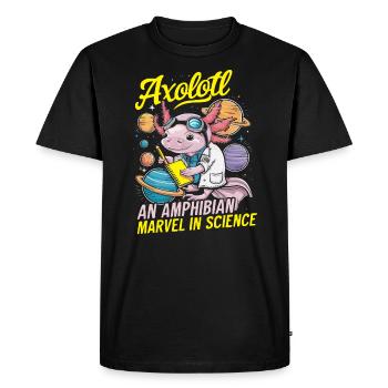 Axolotl Science Teacher Mexican Salamander - Men's Premium Organic T-Shirt - black - Front - Nico (187cm)
