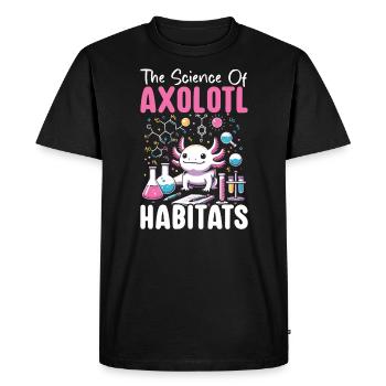 Axolotl Science Teacher Mexican Salamander - Men's Premium Organic T-Shirt - black - Front - Nico (187cm)