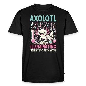 Axolotl Science Teacher Mexican Salamander - Men's Premium Organic T-Shirt - black - Front - Nico (187cm)