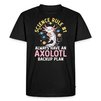 Axolotl Science Teacher Mexican Salamander - Men's Premium Organic T-Shirt - black - Front - Nico (187cm)