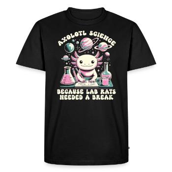 Axolotl Science Teacher Mexican Salamander - Men's Premium Organic T-Shirt - black - Front - Nico (187cm)