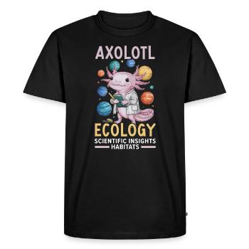 Axolotl Science Teacher Mexican Salamander - Men's Premium Organic T-Shirt - black - Front - Nico (187cm)