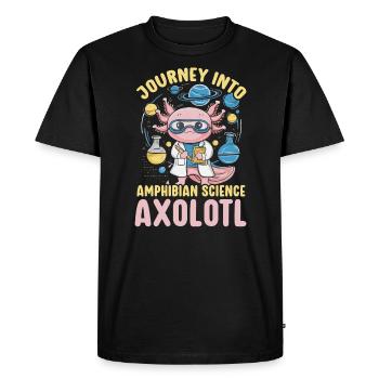 Axolotl Science Teacher Mexican Salamander - Men's Premium Organic T-Shirt - black - Front - Nico (187cm)