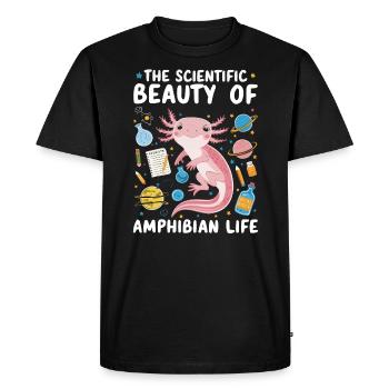 Axolotl Science Teacher Mexican Salamander - Men's Premium Organic T-Shirt - black - Front - Nico (187cm)